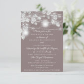 Invitation Jars de lumières de mariage Pailleté Gris Argent B (Debout devant)