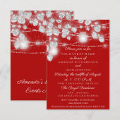 Invitation Jars de lumières de mariage Paillettes Gris Argent (Devant / Derrière)