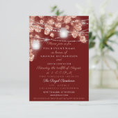 Invitation Jars de lumières de mariage Rose Gold Rustique Bur (Debout devant)