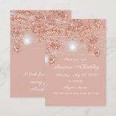Invitation Jars de lumières de mariage Rose Gold Rustique Inv (Devant / Derrière)