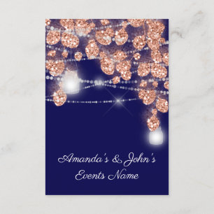 Invitation Jars de lumières de mariage Rustique Rose Gold Blu