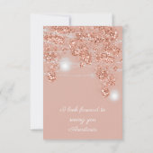 Invitation Jars de lumières de mariage Rustique Rose Gold Blu (Dos)