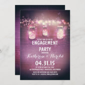 Invitation jars en maçon rustique et feux à cordes fête d'eng (Devant / Derrière)