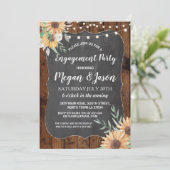 Invitation Jars Engagement Party Rustic Wood Sunflower Invita (Debout devant)