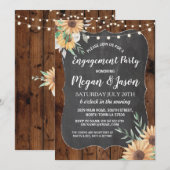 Invitation Jars Engagement Party Rustic Wood Sunflower Invita (Devant / Derrière)