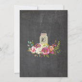 Invitation Jars rustiques du Quinceanera Party Chalk Floral L (Dos)