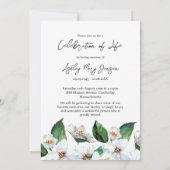 Invitation Jasmine Celebration of Life Photo Funeral  (Dos)