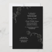 Invitation Jasmine Outline Mariage officiel noir (Devant)