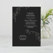 Invitation Jasmine Outline Mariage officiel noir (Debout devant)