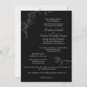 Invitation Jasmine Outline Noir Mariage de site Web officiel (Devant)