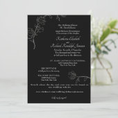 Invitation Jasmine Outline Noir Mariage de site Web officiel (Debout devant)