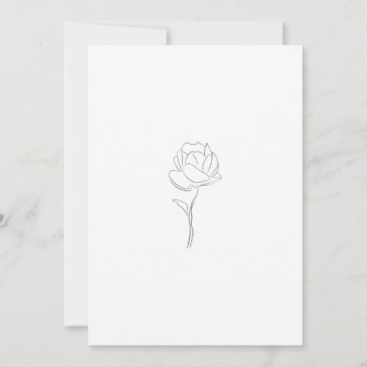 Invitation Jasmine Outline Noir Mariage de site Web officiel (Dos)