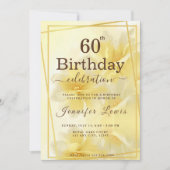 Invitation Jaune 60 Fabuleux fête d'anniversaire florale (Devant)