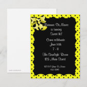 Invitation jaune à pois noirs (Devant / Derrière)