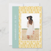 Invitation Jaune anniversaire abstrait moderne (Devant)