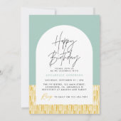 Invitation Jaune anniversaire abstrait moderne (Dos)