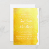 Invitation Jaune aquarelle moderne plage d'art mariage (Devant / Derrière)
