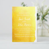 Invitation Jaune aquarelle moderne plage d'art mariage (Debout devant)