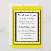 Invitation Jaune avec points blancs fermés à l'Invitation de (Devant)