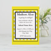 Invitation Jaune avec points blancs fermés à l'Invitation de  (Debout devant)