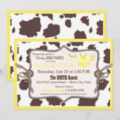 Invitation Jaune Baby shower Tutu (Devant / Derrière)