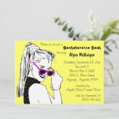 Invitation Jaune Bachelorette Bash (Debout devant)