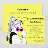 Invitation Jaune Bachelorette Bash (Devant / Derrière)