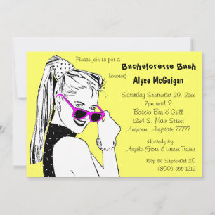 Invitation Jaune Bachelorette Bash