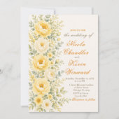 Invitation Jaune Beurre et Mariage Sage (Devant)