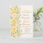 Invitation Jaune Beurre et Mariage Sage (Debout devant)