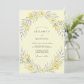 Invitation Jaune Beurre Mariage Citron Eucalyptus (Debout devant)