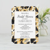 Invitation Jaune Blanc Noir Empreinte de léopard Abstrait (Debout devant)