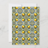 Invitation Jaune Bleu Capri Citron Méditerranée Merci (Dos)