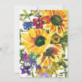 Invitation Jaune bleu violet Floral Vide Nest Party (Dos)