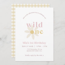 Jaune Blush Boho Daisy Floral Premier anniversaire