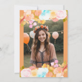 Invitation Jaune boho floral script d'aquarelle douce 16 (Dos)