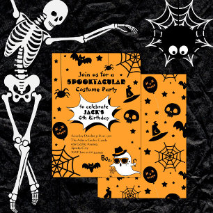 Invitation Jaune BOO Spooktacular Halloween fête d'anniversai