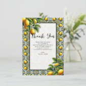 Invitation Jaune Capri Bleu Citron Méditerranée Merci (Debout devant)