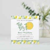 Invitation Jaune Citron Citrus Big 70 Fête d'anniversaire d'é (Debout devant)