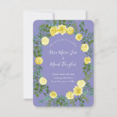 Invitation Jaune Clair & Bleu Péruvienne Mariage Enregistrer  (Devant)