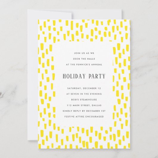Invitation Jaune clair Dashing Fête de vacances (Devant)
