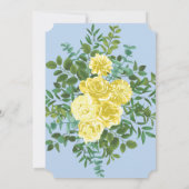Invitation Jaune clair et Aqua Rose Turquoise Mariage Floral (Dos)
