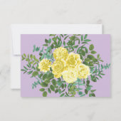 Invitation Jaune clair et Lilac Violet Rose Réponse à l'invit (Dos)