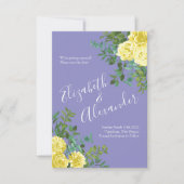 Invitation Jaune clair et Mariage bleu périphérique Date de s (Devant)