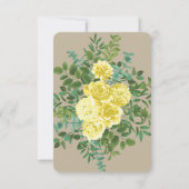 Invitation Jaune clair et Mariage écru Khaki Date de sauvegar (Dos)