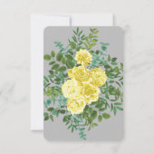 Invitation Jaune clair et rose gris floral mariage enregistre (Dos)