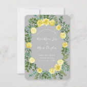 Invitation Jaune clair et rose gris floral mariage enregistre (Devant)