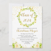 Invitation Jaune clair Jaune Fête de Graduation Jardin Floral (Devant)