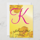 Invitation Jaune Daffodique 3d Monogramme (Devant)