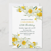 Invitation Jaune Daffodique Blanc Rustique Floral Anniversair (Devant)
